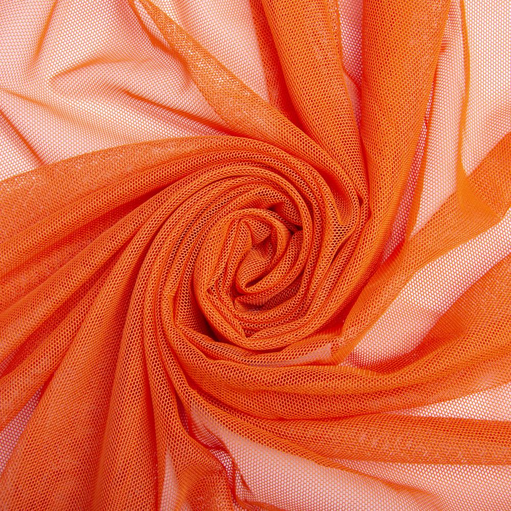 Тканина сітка стрейч м'яка однотонна V-1500 Помаранч (2137056788)