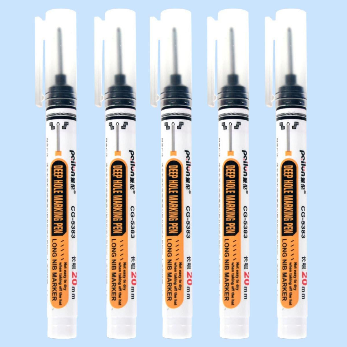 Маркеры многофункциональные ProffyMark с длинным тонким стержнем 5 шт. Черный (814)