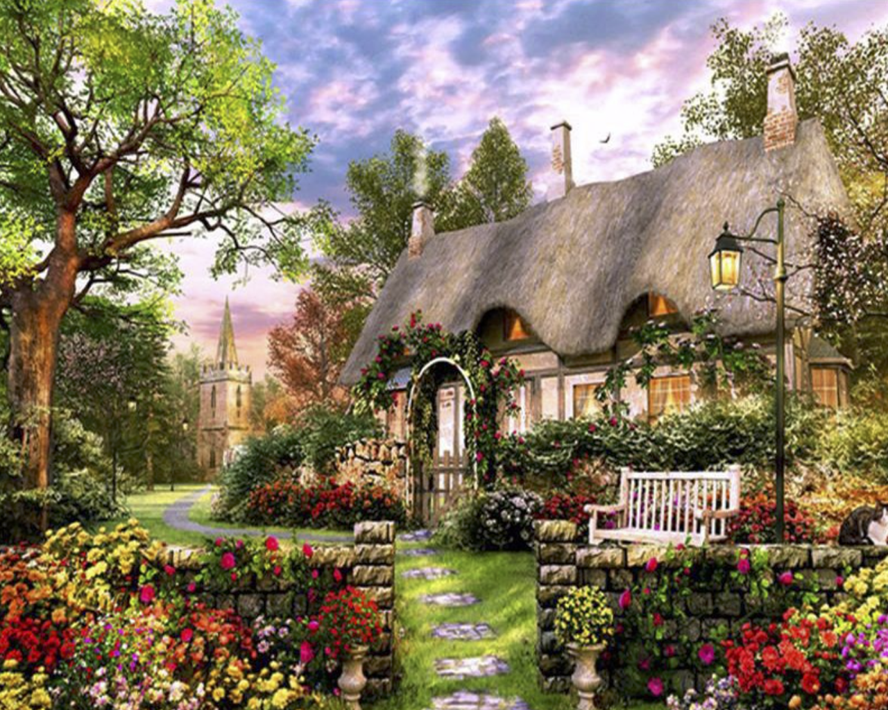 Картина по номерам Деревенский домик 50x40 см (РНК-432)