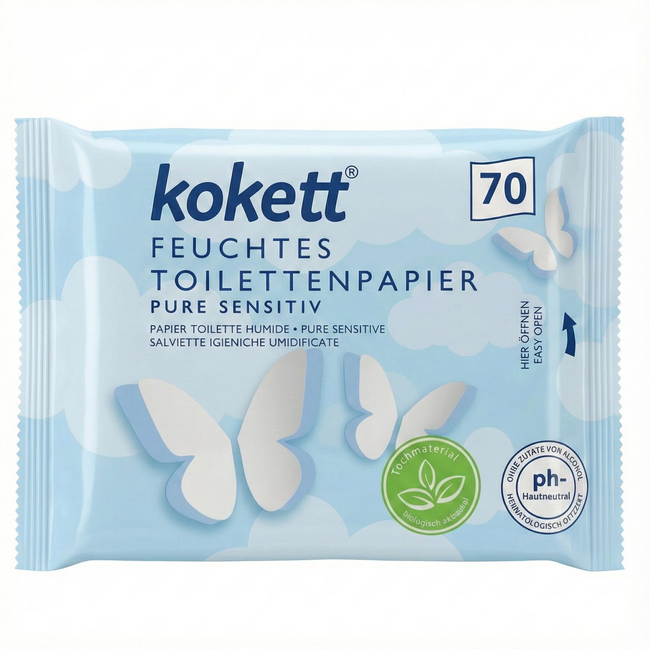Туалетная влажная бумага Kokett с пантенолом 70 шт.(000006753)