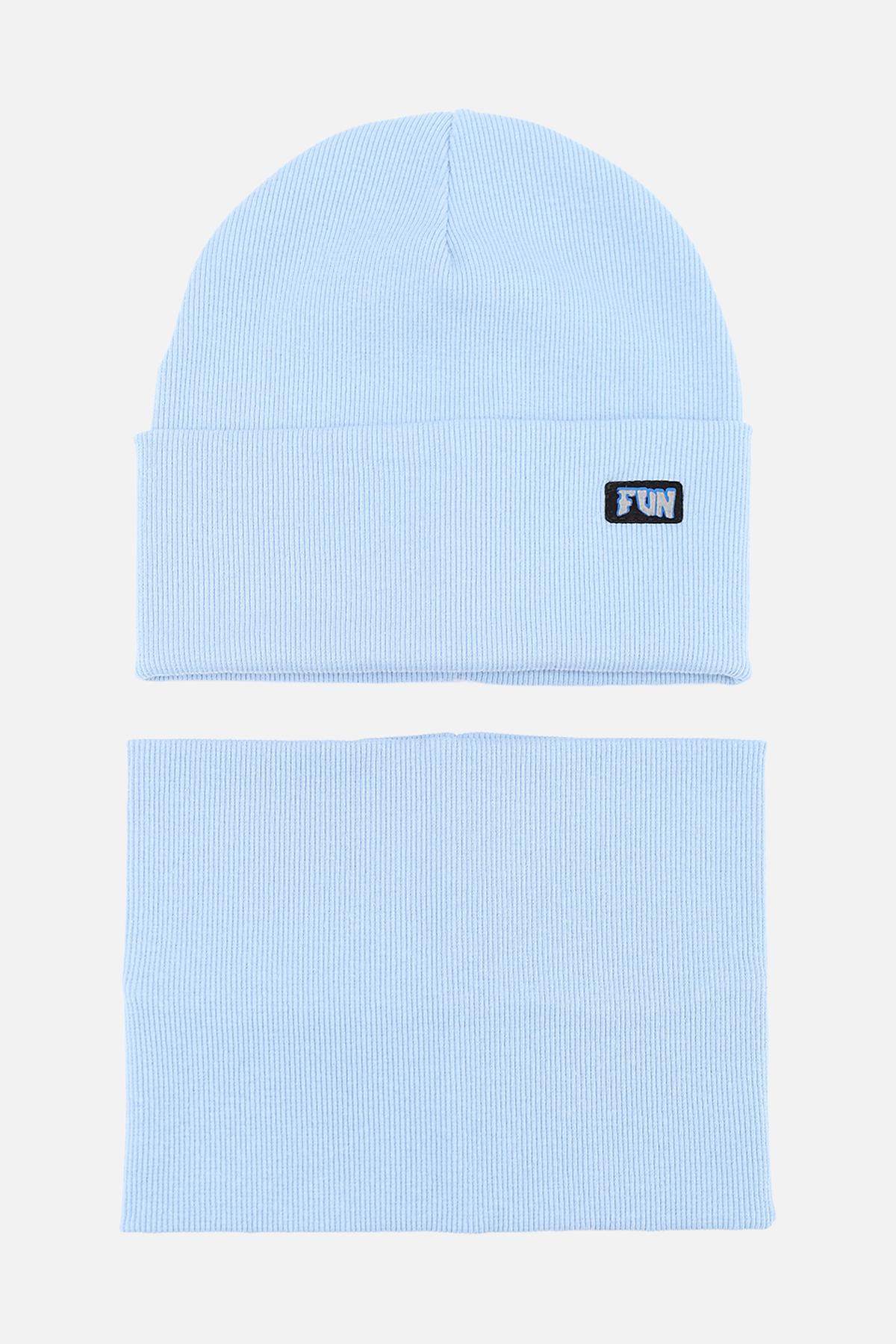 Набір для хлопчика шапка/шарф 48-50 см Блакитний (ЦБ-00281907)