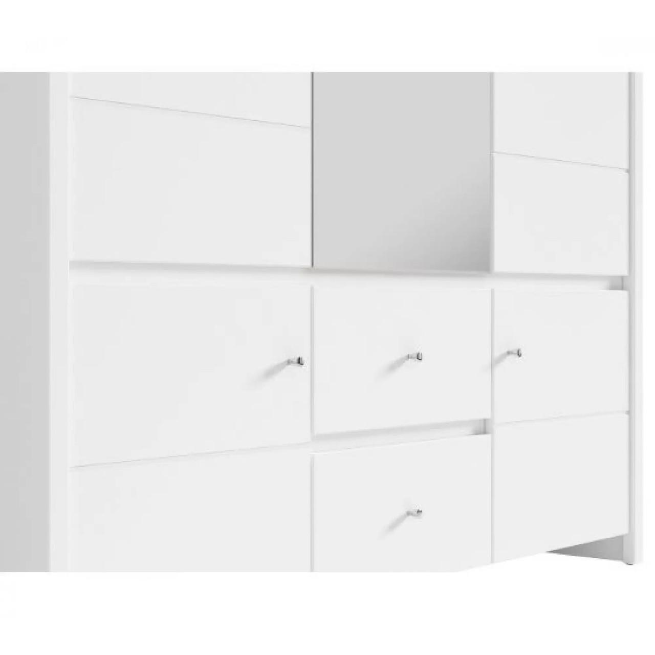 Шафа з дзеркалом ВМК Крістіна SZF5D2S Білий/Білий глянець (GRB-1797) - фото 3