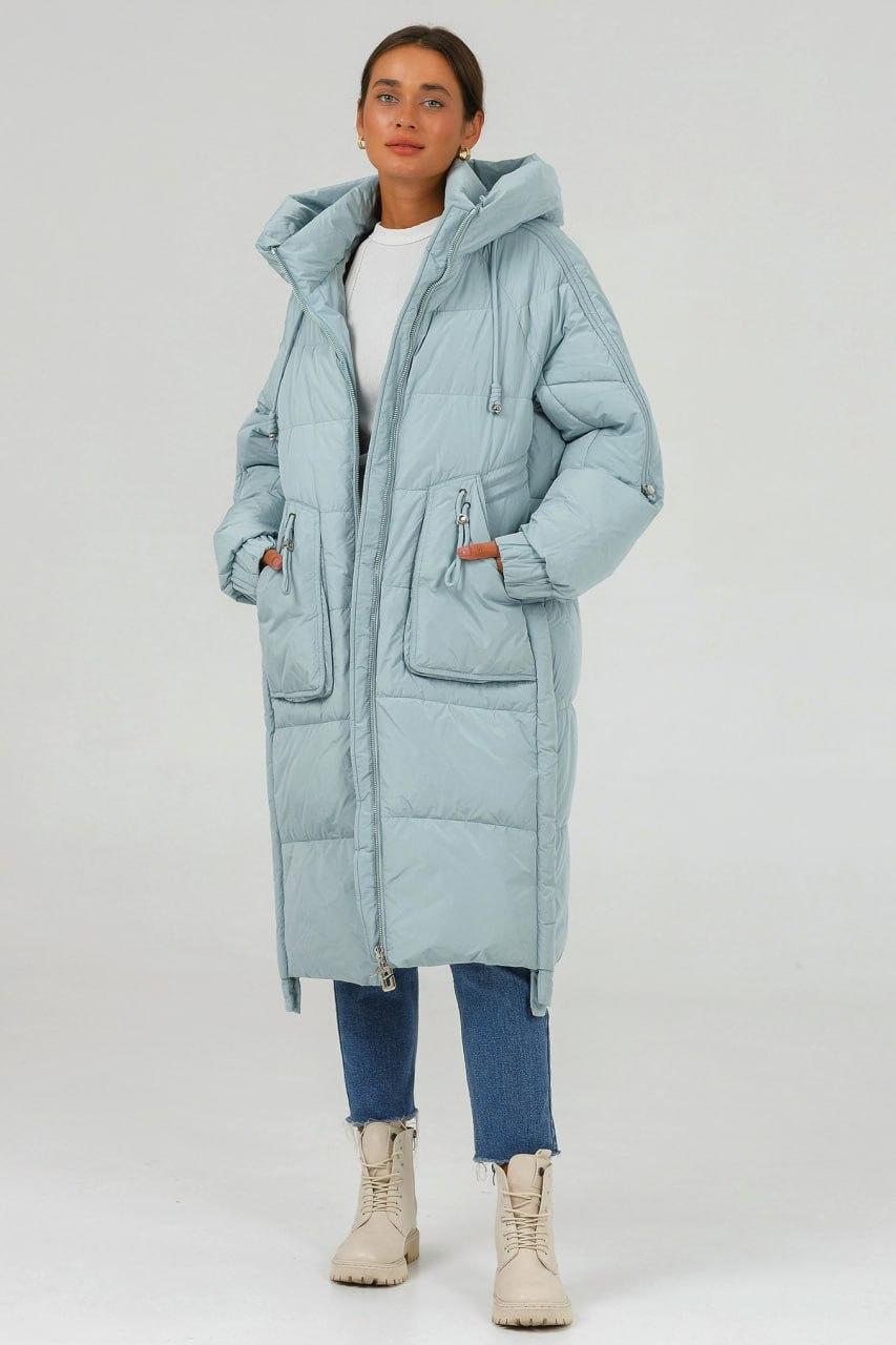 Пальто-пуховик Mishele р. 60 Тиффани (24242f\60) - фото 2 Пальто-пуховик Mishele р. 60 Тиффани (24242f\60) - фото 2