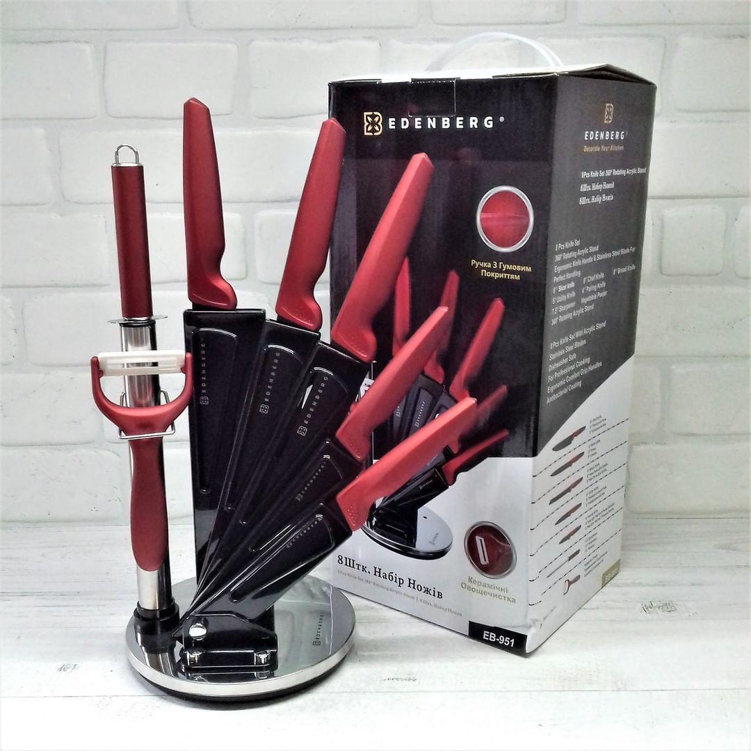 Набор кухонных ножей на подставке Edenberg EB-951 антибактериальное покрытие 8 предметов (2530555636) - фото 2 Набор кухонных ножей на подставке Edenberg EB-951 антибактериальное покрытие 8 предметов (2530555636) - фото 2