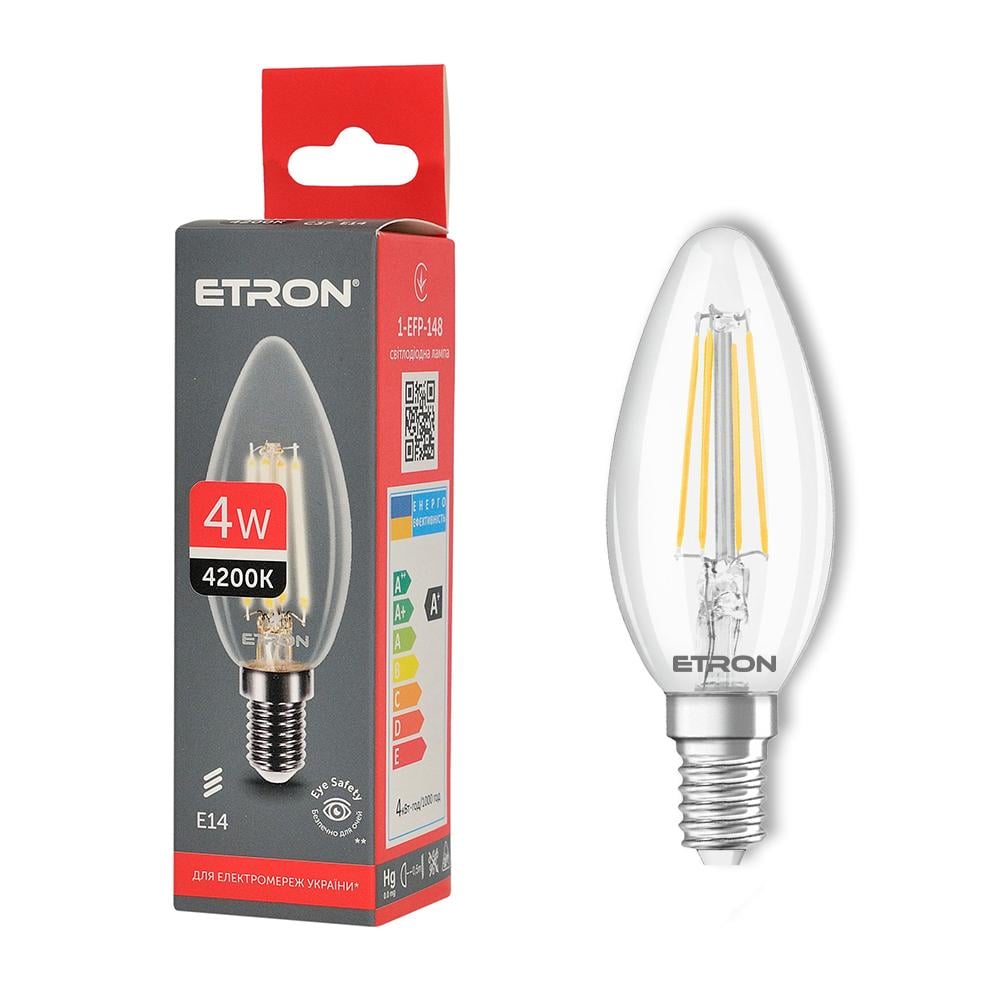 Лампа филаментная ETRON Filament 1-EFP-148 С37 E14 4W 4200К