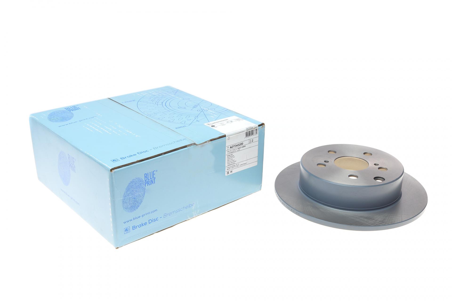 Диск тормозной задний BLUE PRINT Toyota Avensis 2.2 D4d 03-08 с покрытием PRINT 280x10 мм (ADT343200 BLUE PRINT)