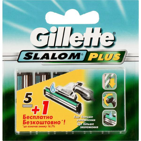 Сменные кассеты для бритья Gillette Slalom Plus 5+1 шт. (GSLP6) - фото 1