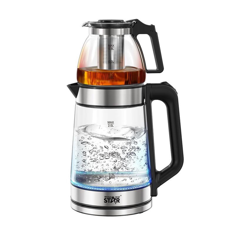 Электрочайник-самовар набор 2в1 с заварником для чая WINNINGSTAR ST-6050 2,0/0,8 л 1500W Silver (36856337) Электрочайник-самовар набор 2в1 с заварником для чая WINNINGSTAR ST-6050 2,0/0,8 л 1500W Silver (36856337)
