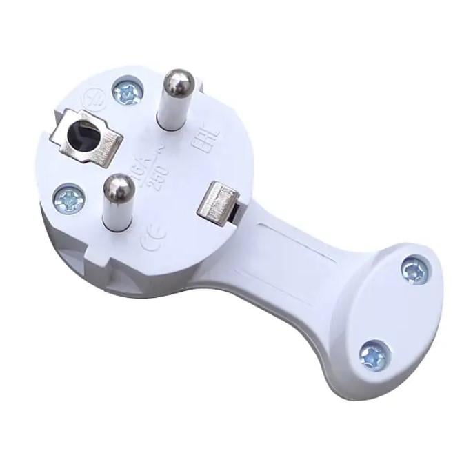 Вилка кутова Quantum 16 А пласка із заземленням Білий (QM-В-00050)