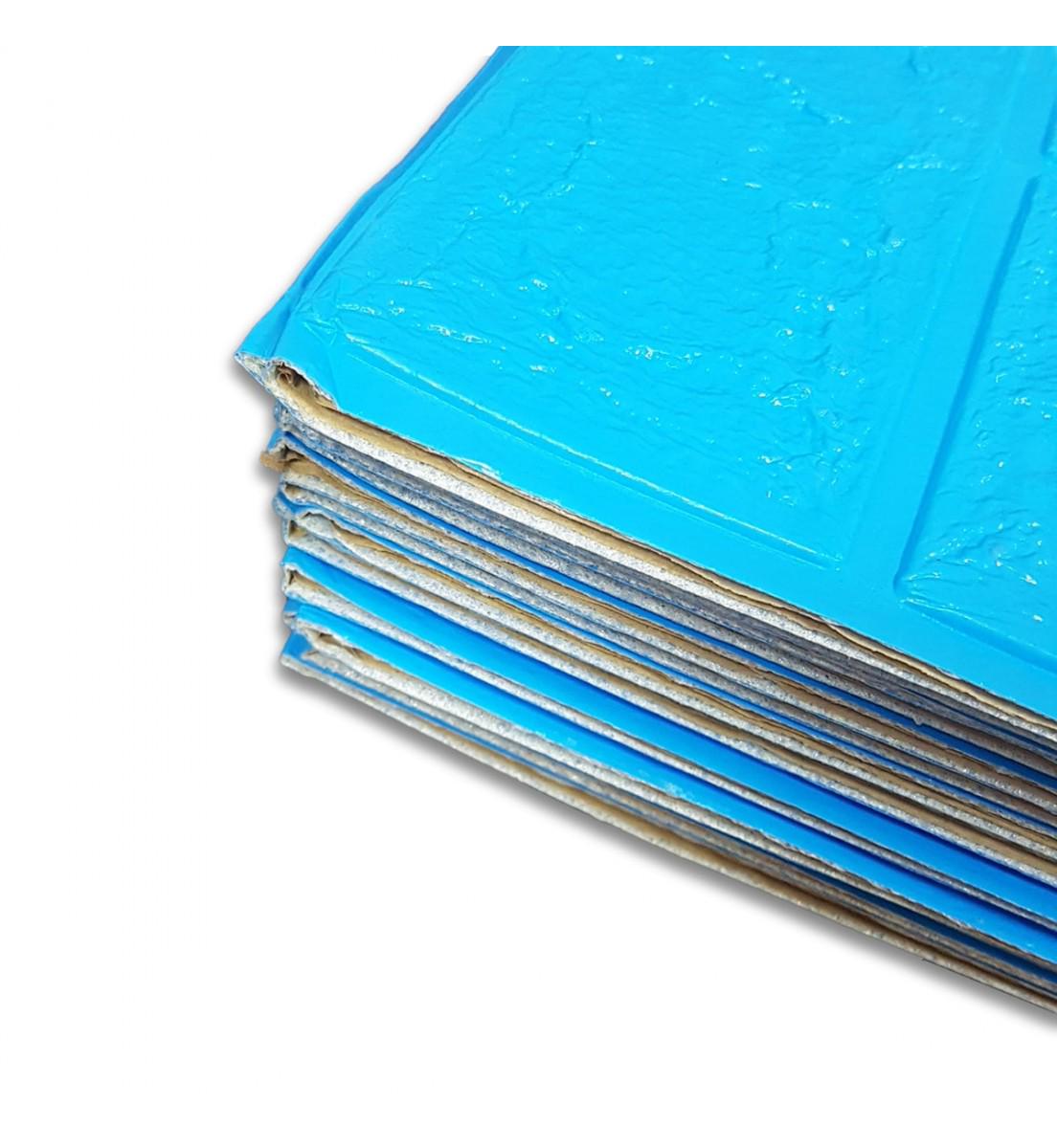 3D-панель под кирпич самоклеющаяся 3080x700x3 мм Синий - фото 2