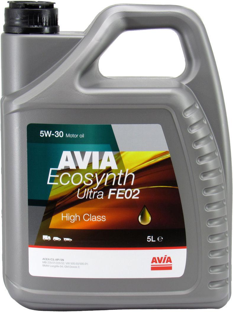 Моторное масло Avia Ecosynth Ultra Fe02 бензин/дизель 5W-30 5 л (1400361)