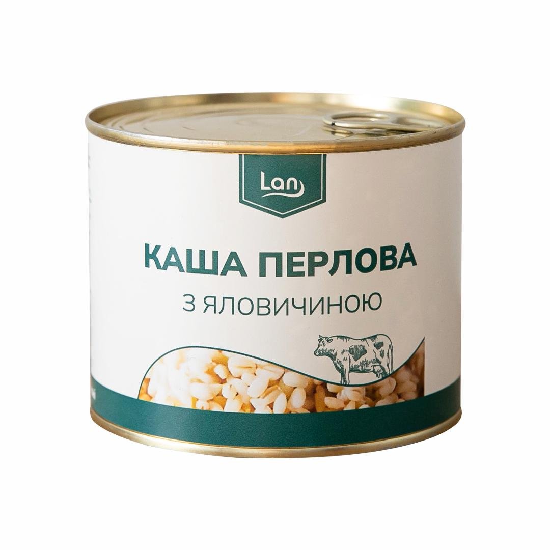 Консерва Lan каша жемчужная с говядиной 525 г (12891435)