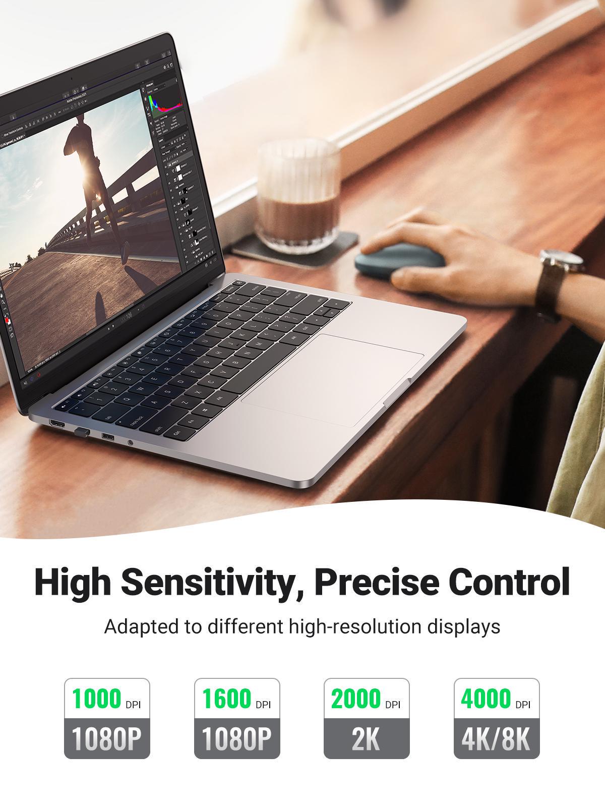 Мишка бездротова UGREEN 4000 DPI 2.4G з USB-приймачем оптична Зелений (90374) - фото 11