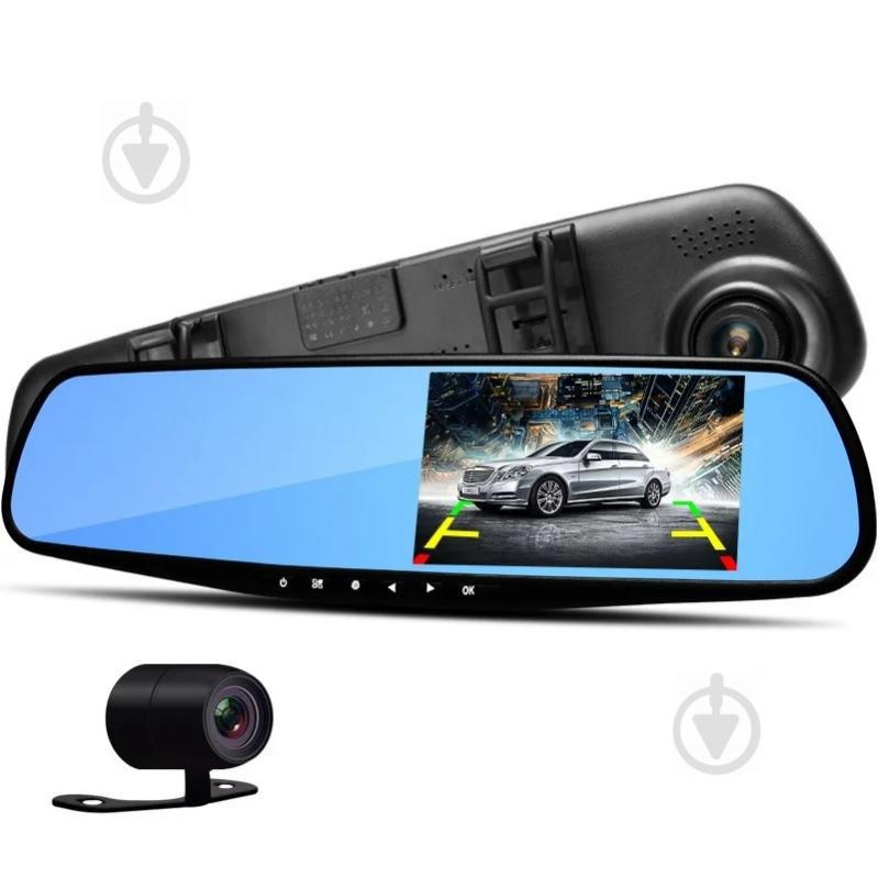 Зеркало-видеорегистратор Vehicle Blackbox DVR Full HD + камера заднего вида (hub_XrJi30227)