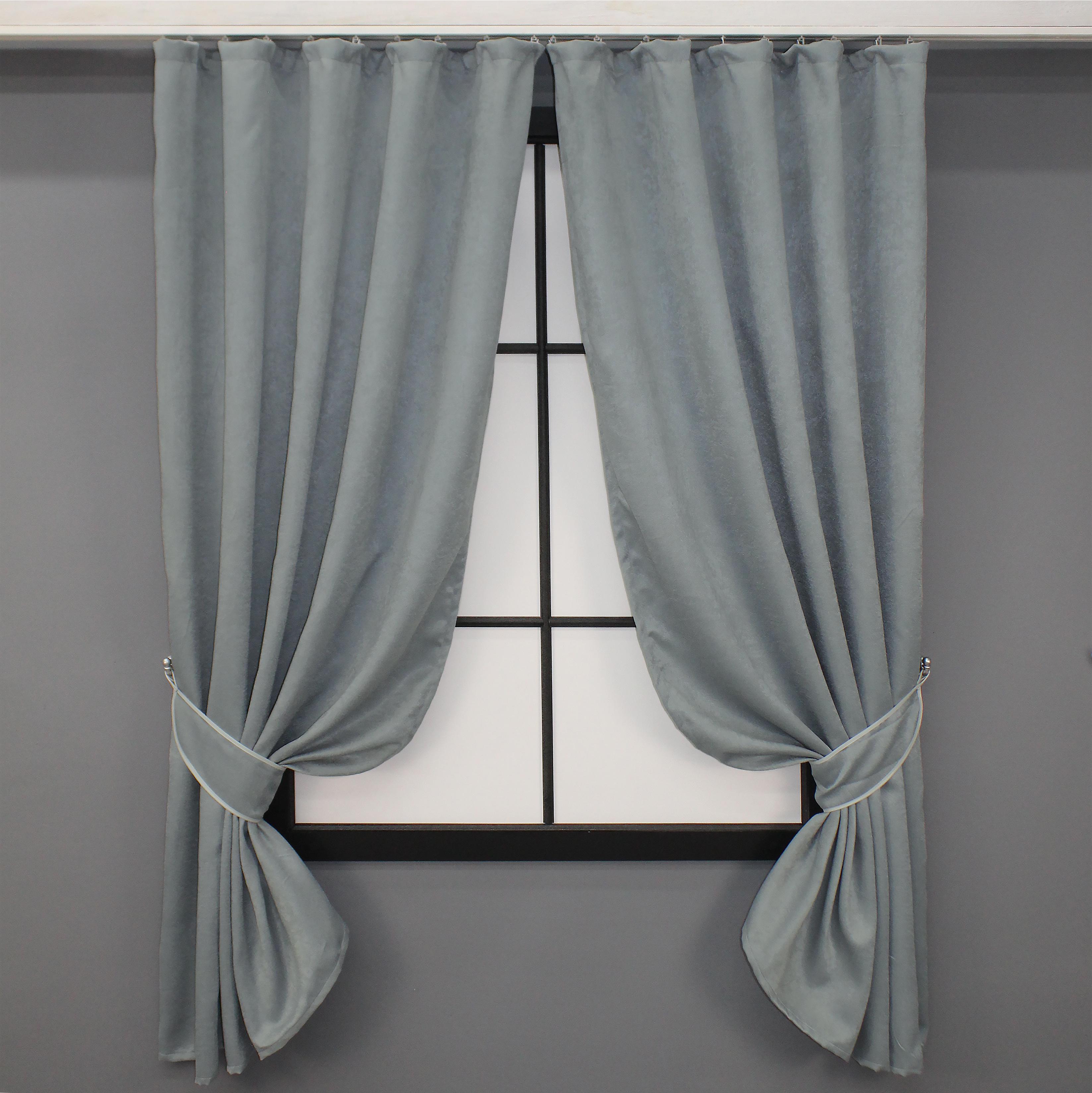 Комплект штор коротких VR-Textil Парма № 1340ш 130х170 см 2 шт. Серый (35-0012)