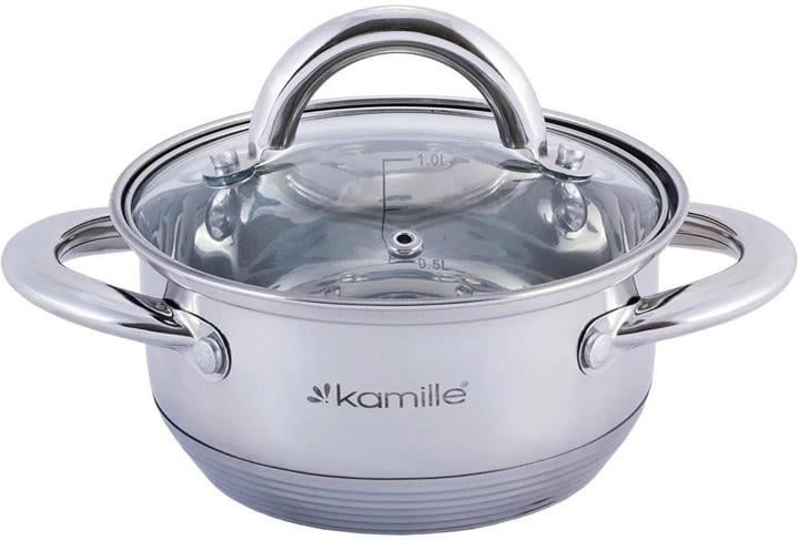 Каструля Kamille Millay 6 л з нержавіючої сталі з 7-шаровим індукційним дном (KM-5774)