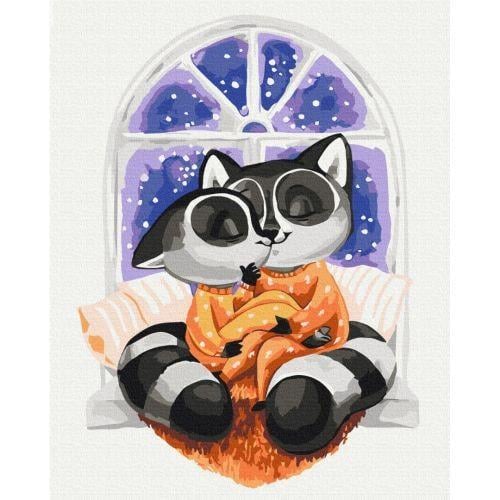 Картина за номерами Обійми єнотиків ©Kateryna Branchukova 40х50 см Картина за номерами Обійми єнотиків ©Kateryna Branchukova 40х50 см