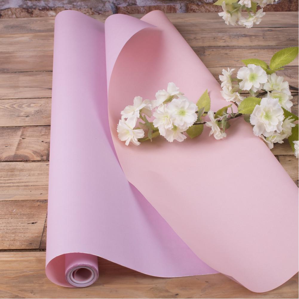 Бумага флористическая двусторонняя Сиреневый/Нежно-розовый (215-7)