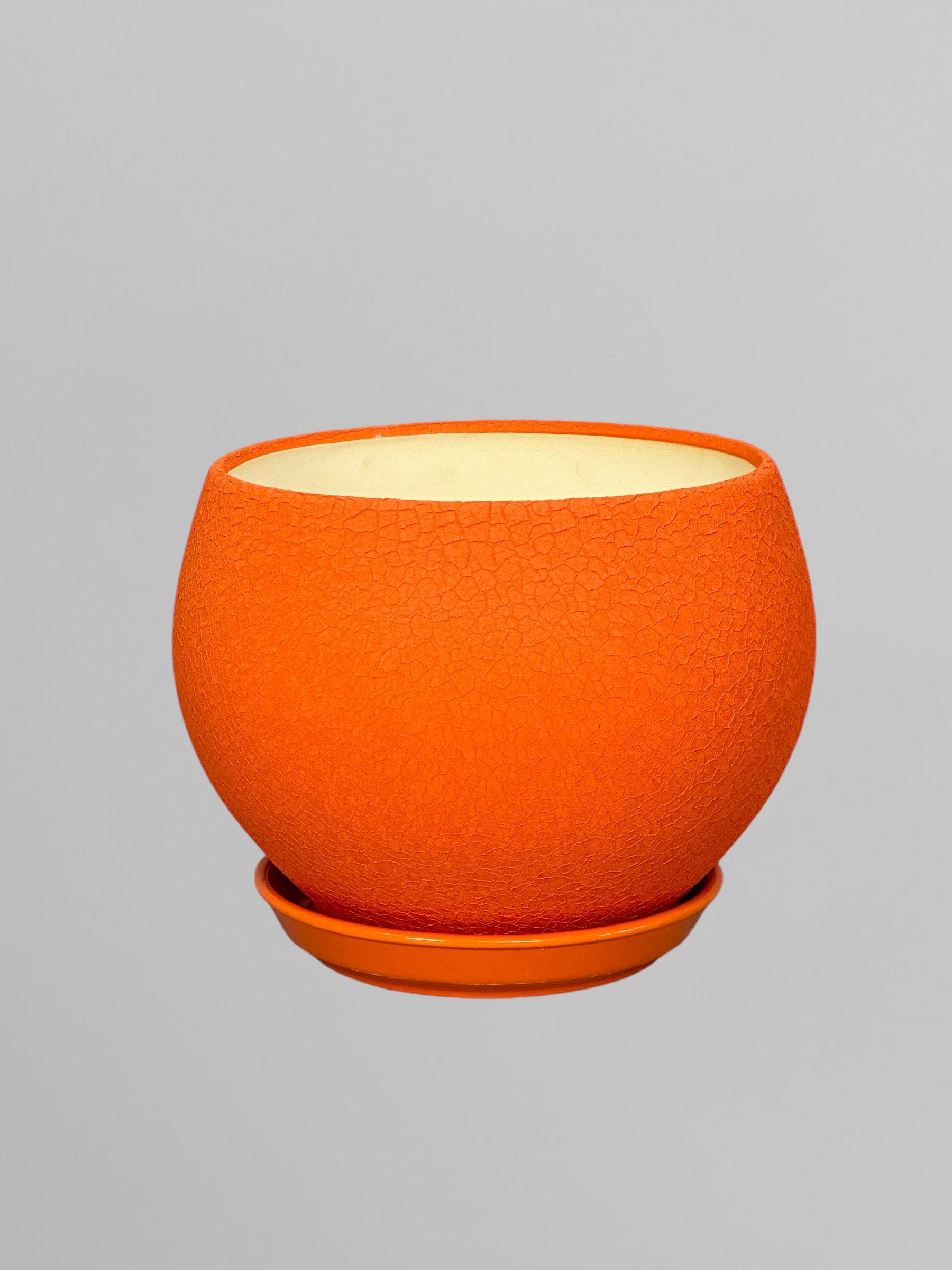 Горшок для цветов керамический Шар 4,1 л Оранжевый (Г02015) - фото 1