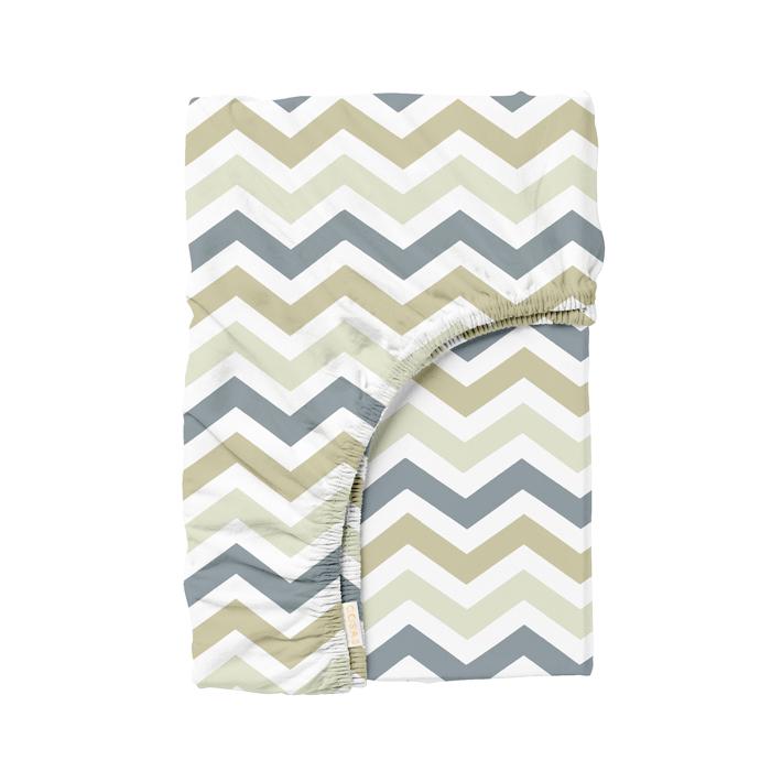 Простынь Cosas GREY ZIGZAG CS3 на резинке 80х160х20 см (4822052089064)
