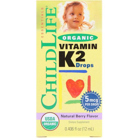 Витамин K ChildLife Organic Vitamin K2 Drops 0,406 ун. 12 мл Natural Berry Flavor (CDL14500)