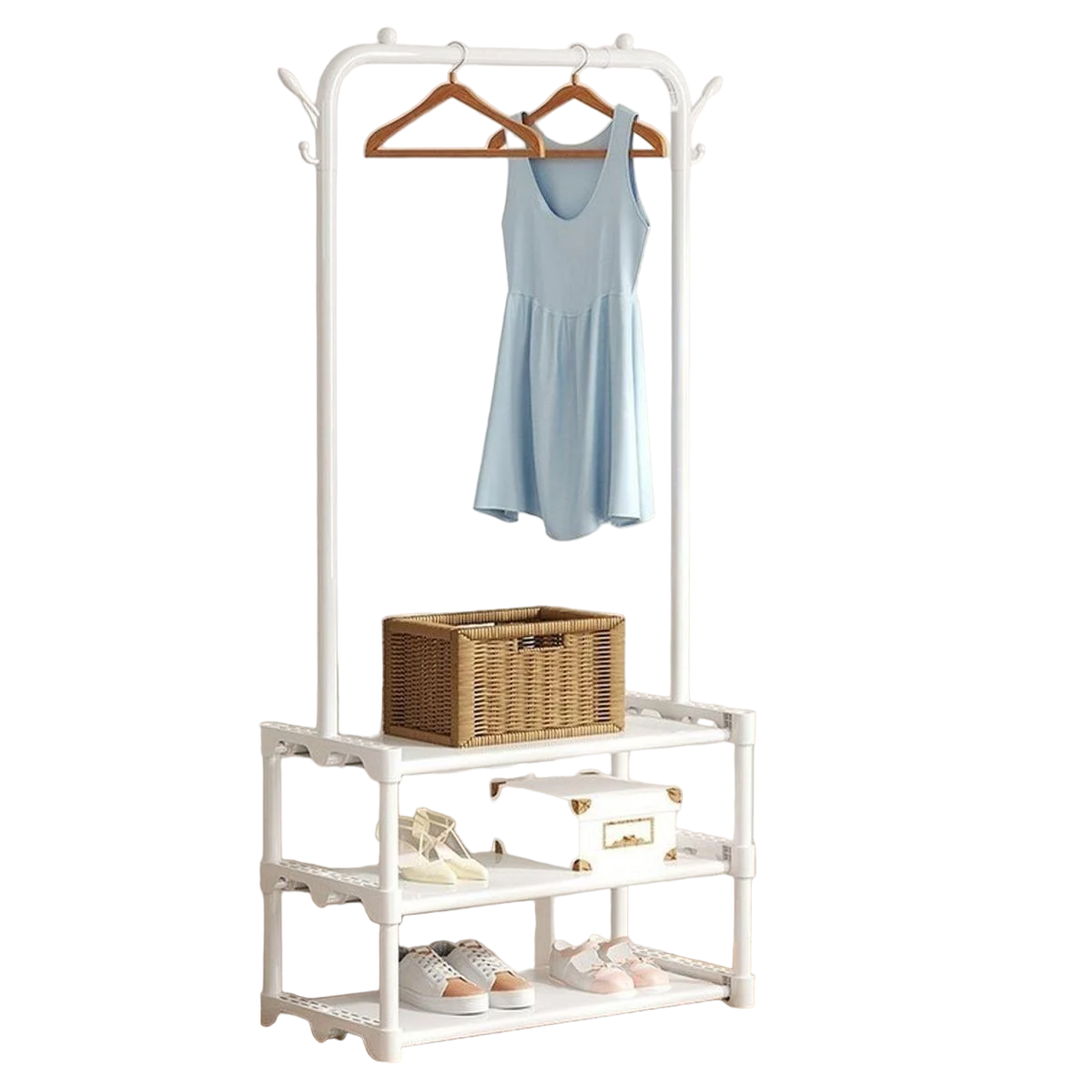 Вешалка-стойка для одежды и обуви Multifunctional Shoe&Hat Rack 56х34,5х162 см (R93317)