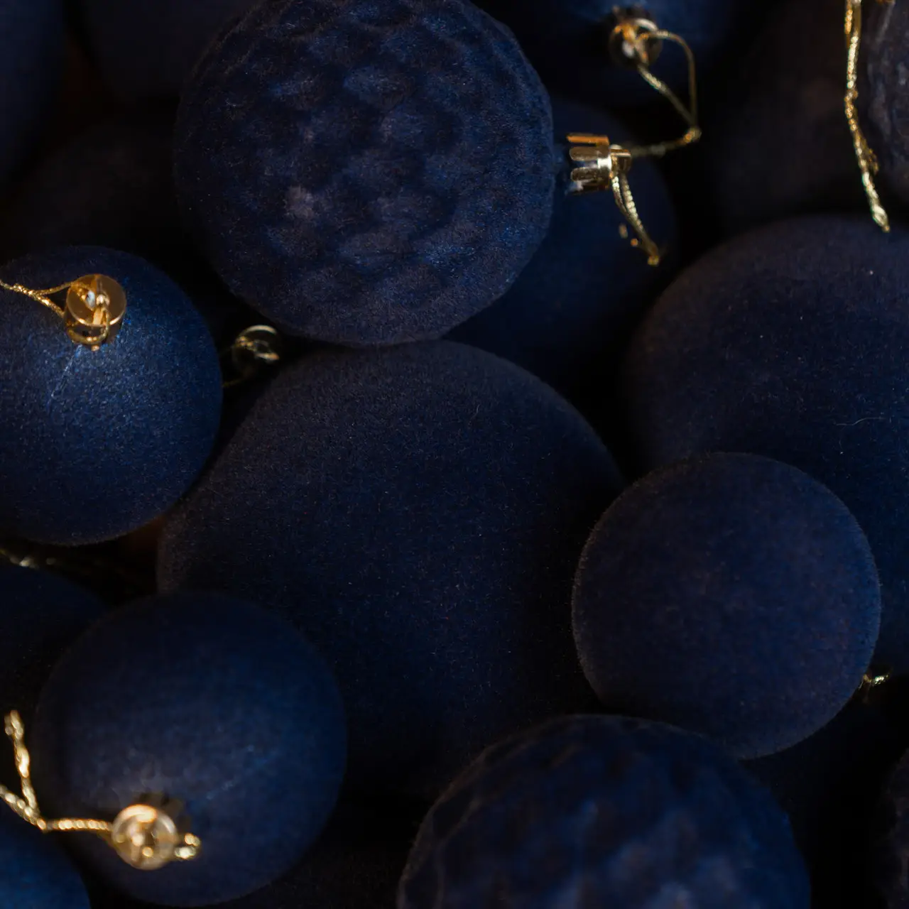 Набір куль новорічних Оксамит 40 шт. Джинсовий (Бархат джинс) - фото 3