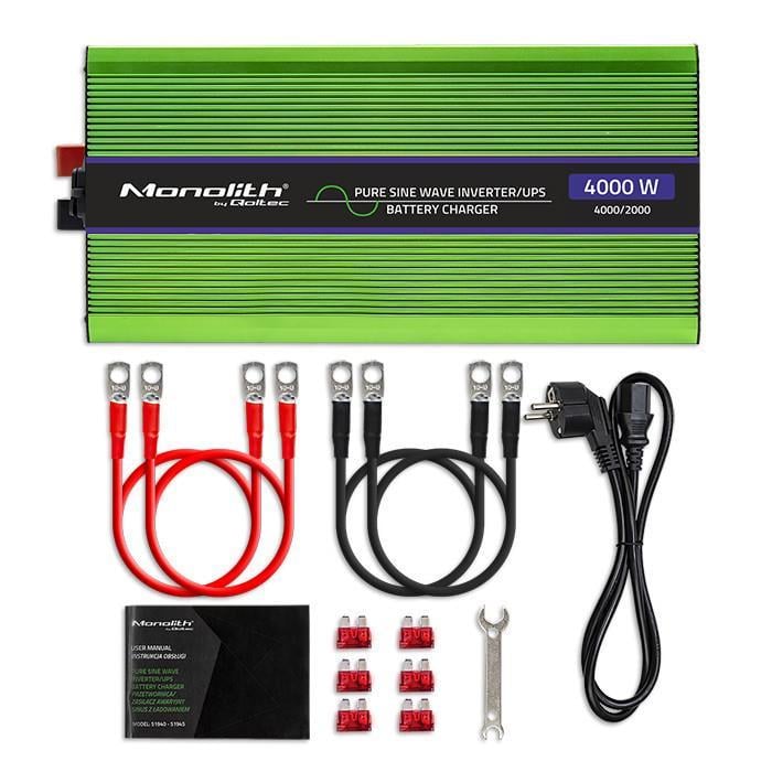 Автомобільний інвертор Qoltec UPS 12V 230V 2000W/4000W (51943) - фото 3 Автомобільний інвертор Qoltec UPS 12V 230V 2000W/4000W (51943) - фото 3