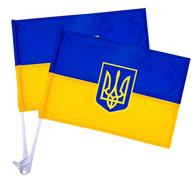 Флаг Украины Kayfovo K с креплением на флагштоке на стекло машины 30х20 см2 шт. (28599)