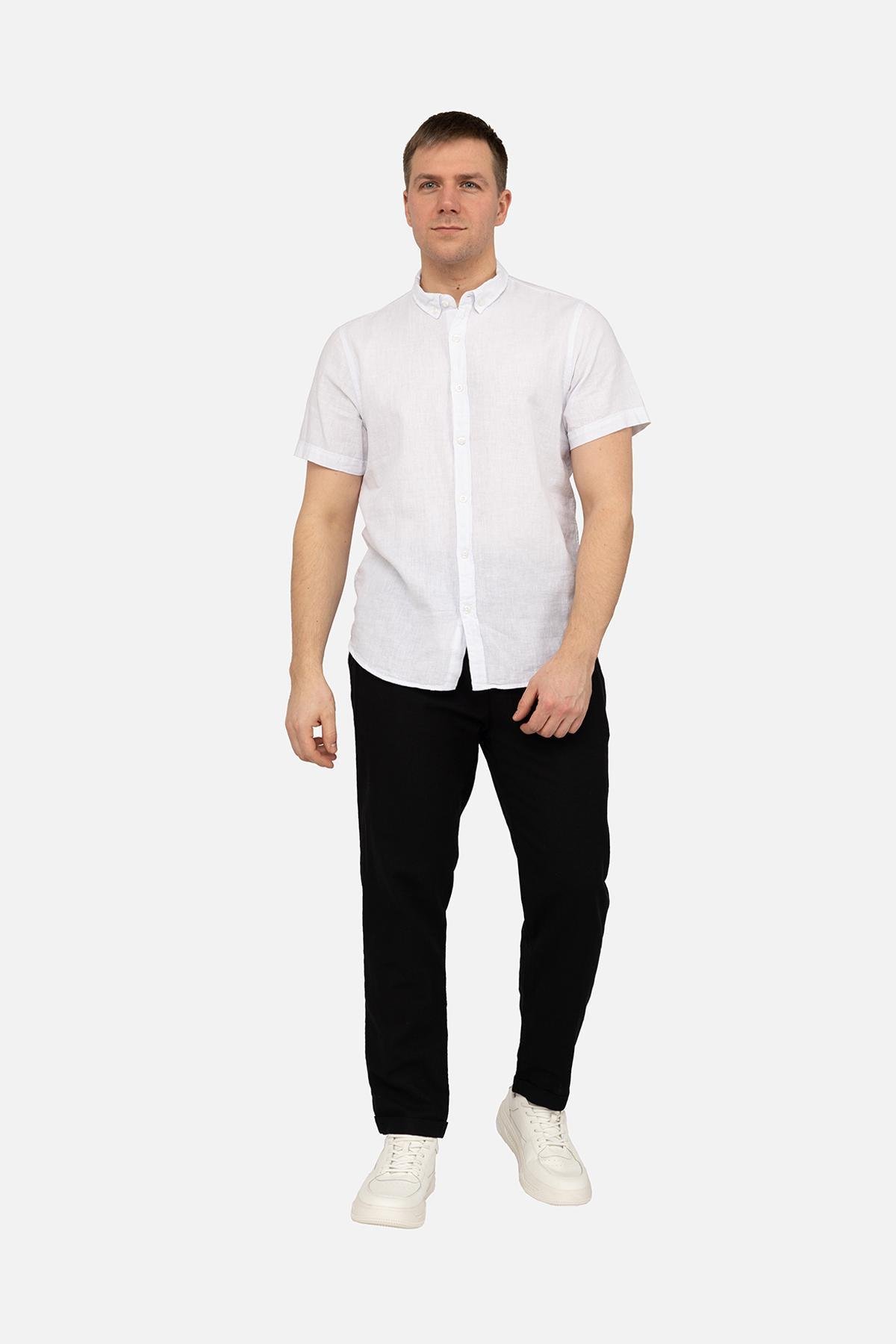 Рубашка мужская ЦБ-00271723 с коротким рукавом р. 44 Белый (SKT001049230)