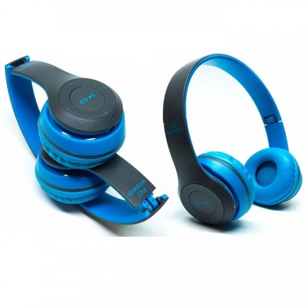 Бездротові навушники Bluetooth Wireless Headset P47 Синій - фото 5