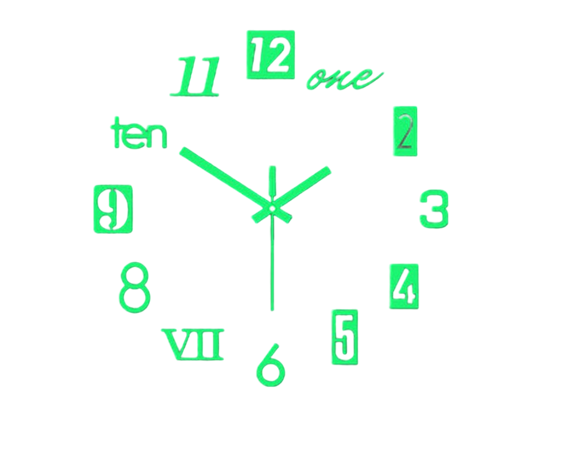 Годинник настінний DIY з арабськими цифрами та написами люмінесцентний 40 см (3812)