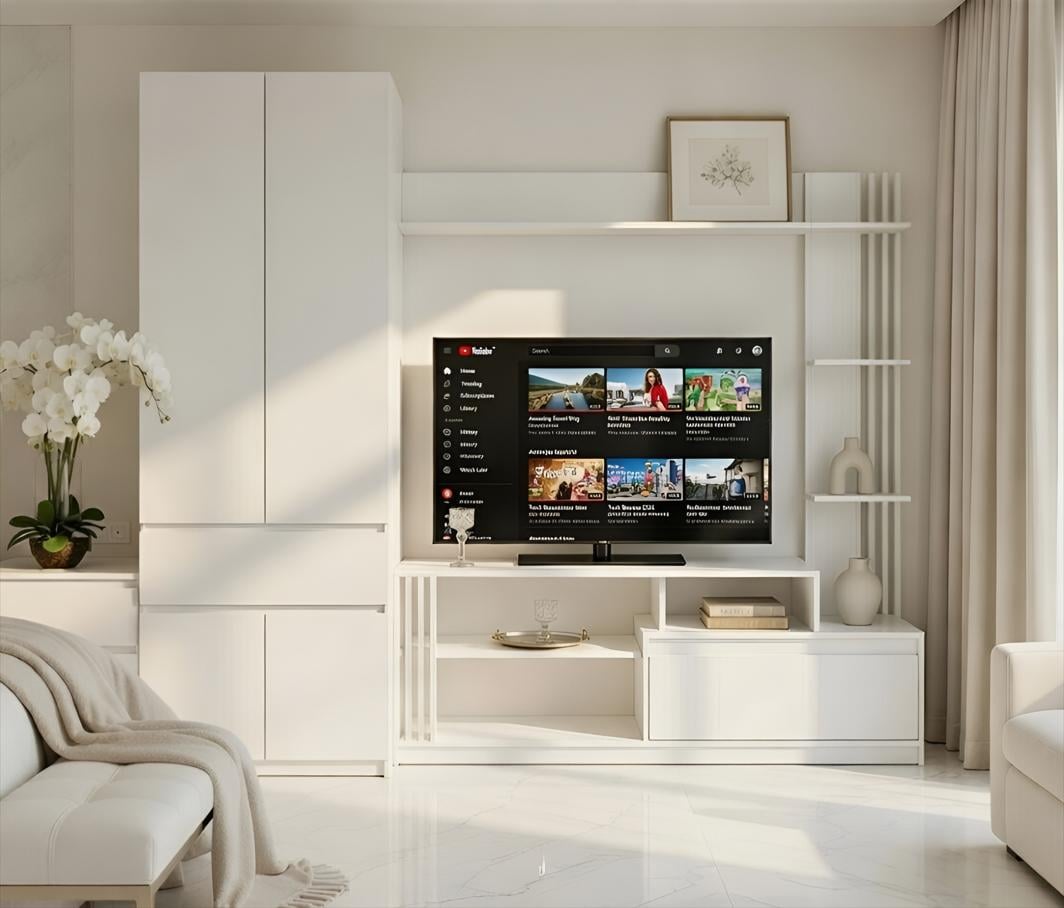 Стінка для ТБ Мастер Форм Брайт ДСП правостороння 2500х520х2000 мм Білий (30132)