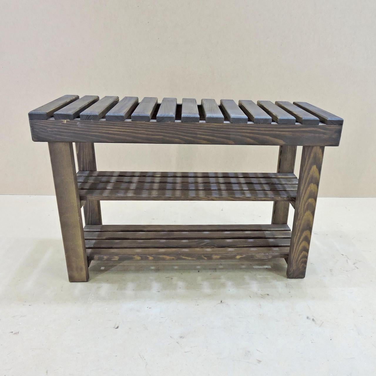 Полка для обуви из дерева Монте 80 Мокко (ПДО-081210)