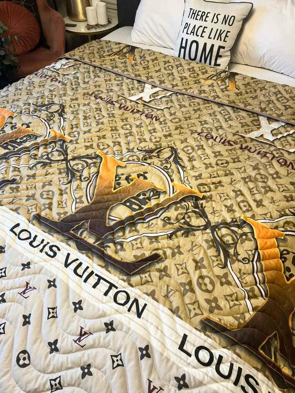 Одеяло летнее двухстороннее с рисунком полутораспальное 150x210 см Кофейный (27480540) - фото 4