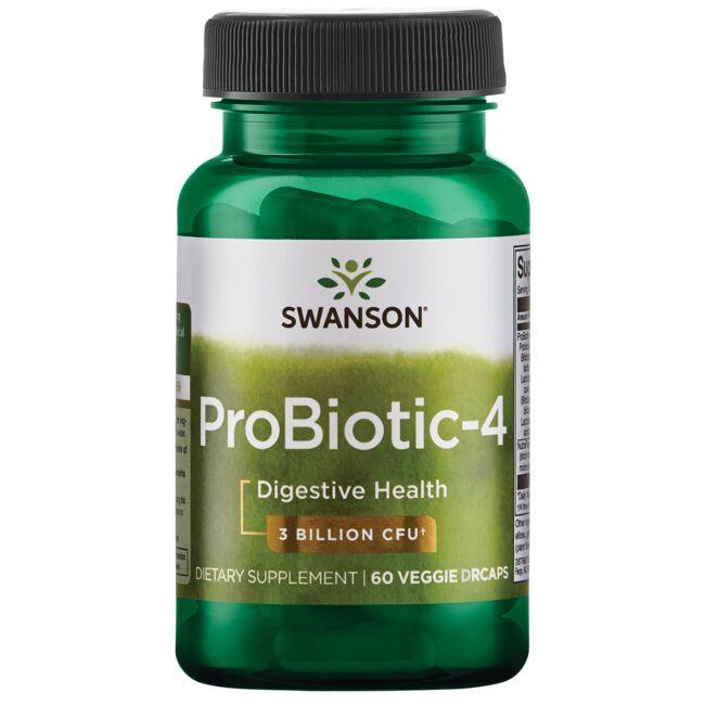 Пробиотик Swanson Probiotics ProBiotic-4 3 Billion CFU 60 Veg Caps