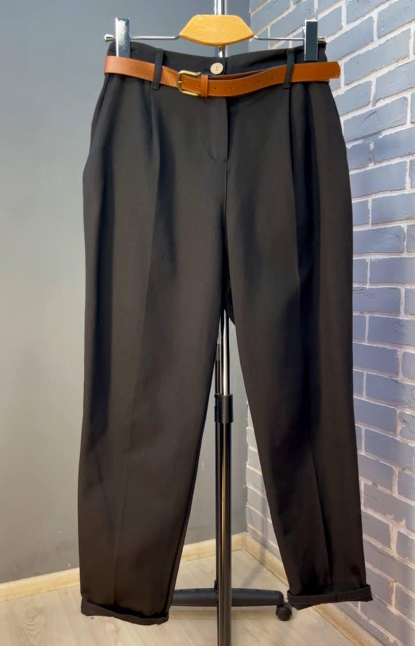 Джинси жіночі MIX RAY 3657 МОМ резинка на талії ремінь коттон M Чорний (1944) - фото 7