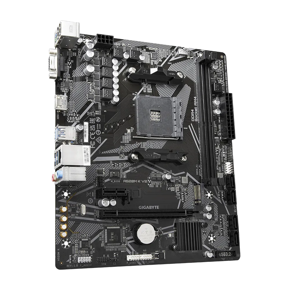 Материнская плата Gigabyte A520M K V2 Socket AM4/MicroATX/2хDDR4 DIMM (11401454) - фото 4