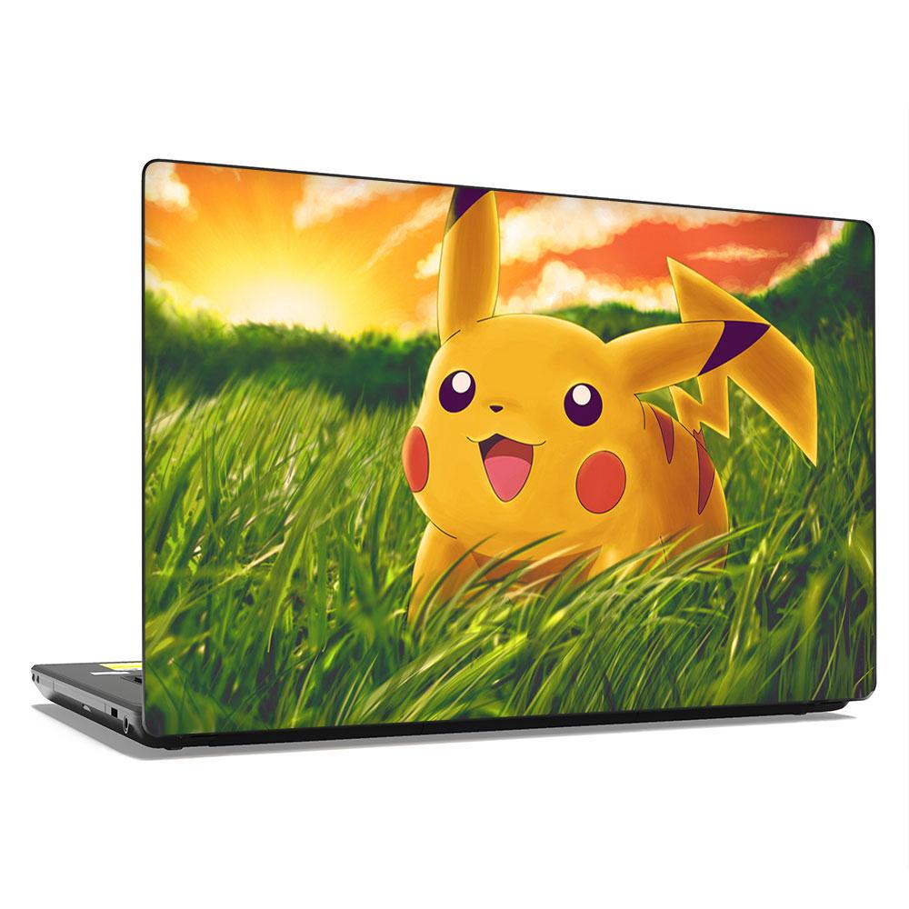 Декоративная наклейка на ноутбук 15,6" Pikachu in grass 380х250 мм (100798)