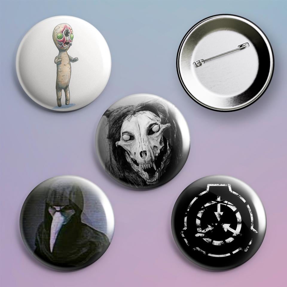 Значки на рюкзак с принтом игры SCP Foundation 4 шт.