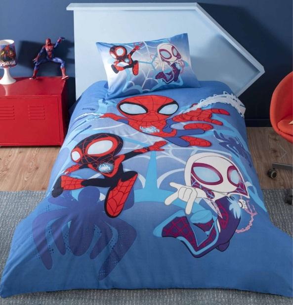 Постельное белье Tac Disney Spidey and Friends ранфорс полуторное на резинке