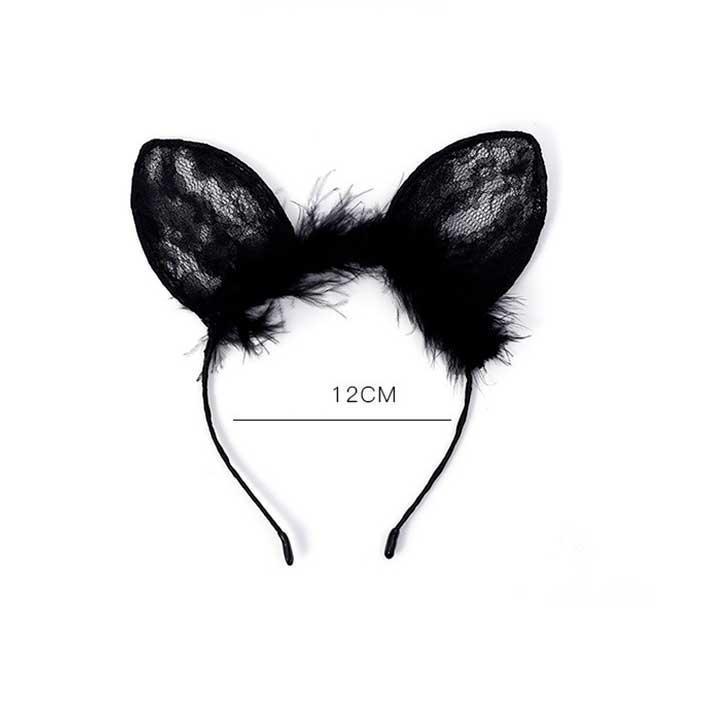 Обруч з пухом Вушка Чорний (K0465-1) - фото 2 Обруч з пухом Вушка Чорний (K0465-1) - фото 2