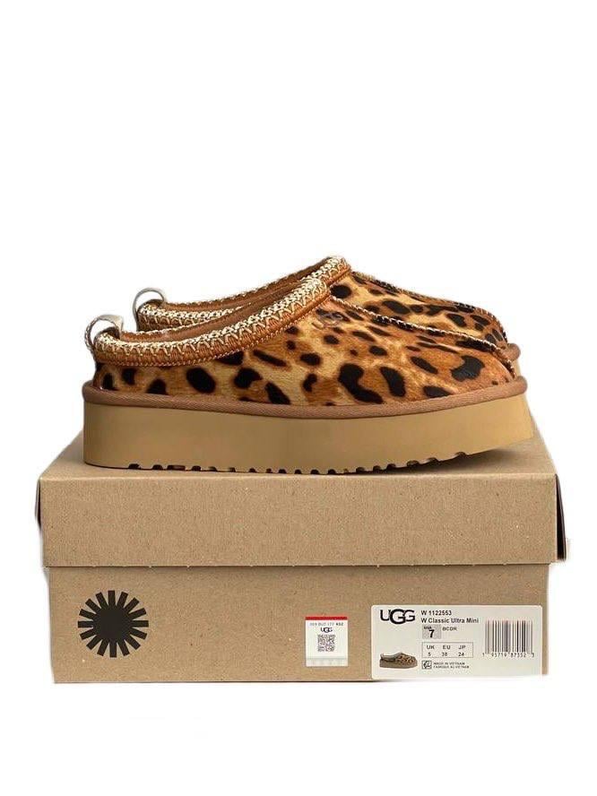 Уги жіночі UGG Tazz Platform Leopard Print р. 36 Гірчичний (20276)