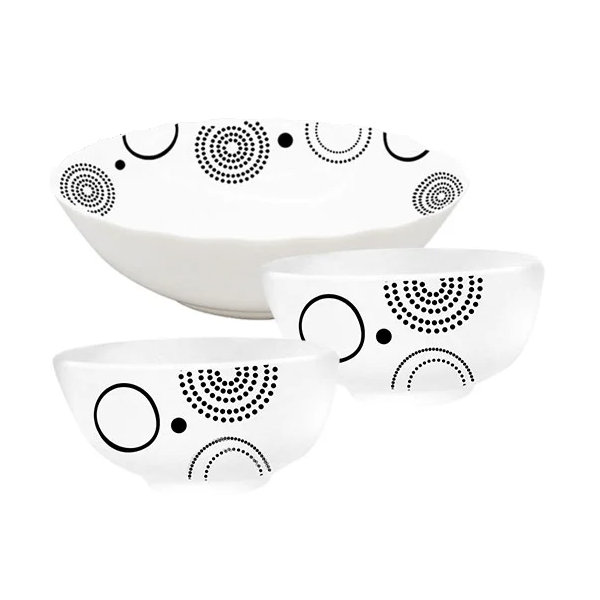 Набор салатников SNT Абстракция 1 шт. D20,3 см 6 шт. D11,5 см (MSN-30056-15018)