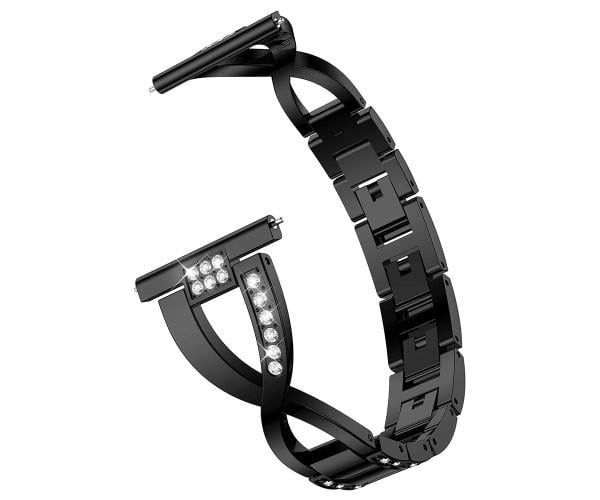 Ремешок универсальный металлический Diamond Glamour для смарт-часов 20 мм Черный