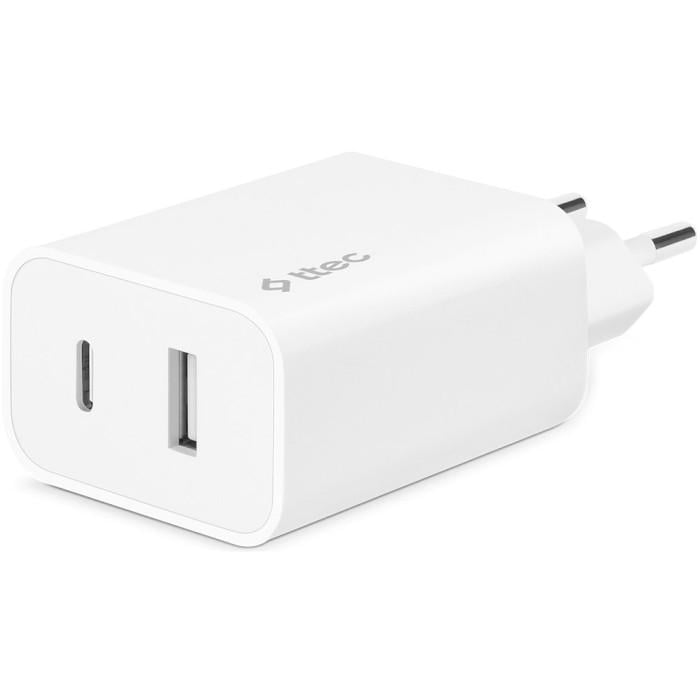 Зарядний пристрій Ttec SmartCharger Duo USB-C та USB-A 32 Вт PD QC 3.0 Білий (29517904)