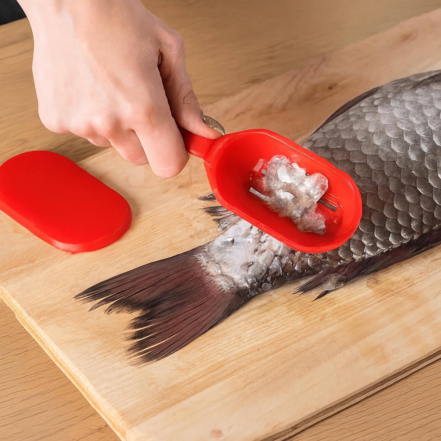 Рыбочистка пластиковая с контейнером 20 см Красный - фото 7 Рыбочистка пластиковая с контейнером 20 см Красный - фото 7