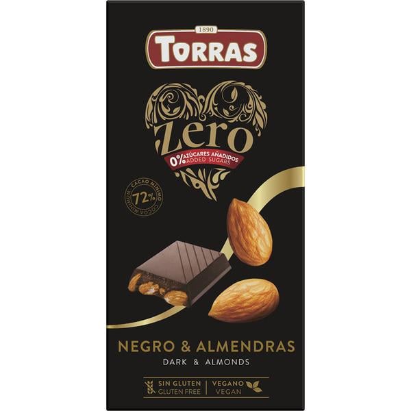 Шоколад чорний Torras Zero Negro Almendras 150 г (22522163)