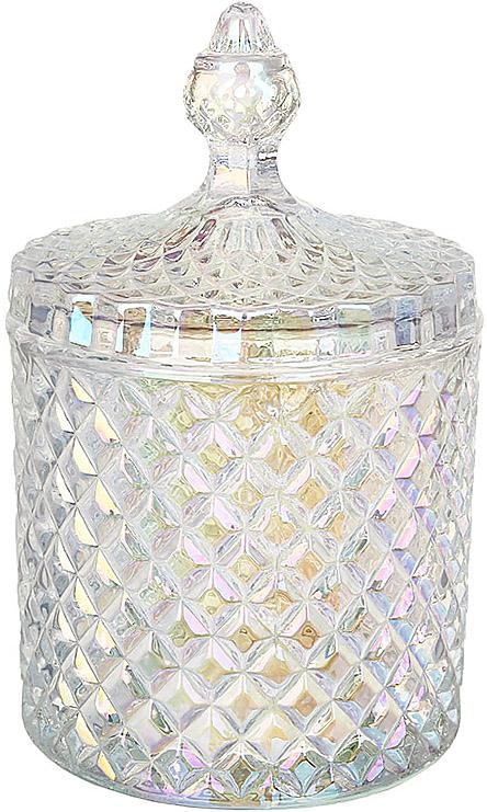 Банка скляна Crystal Glass зі скляною кришкою для зберігання продуктів/ прозорий перламутровий 550 мл