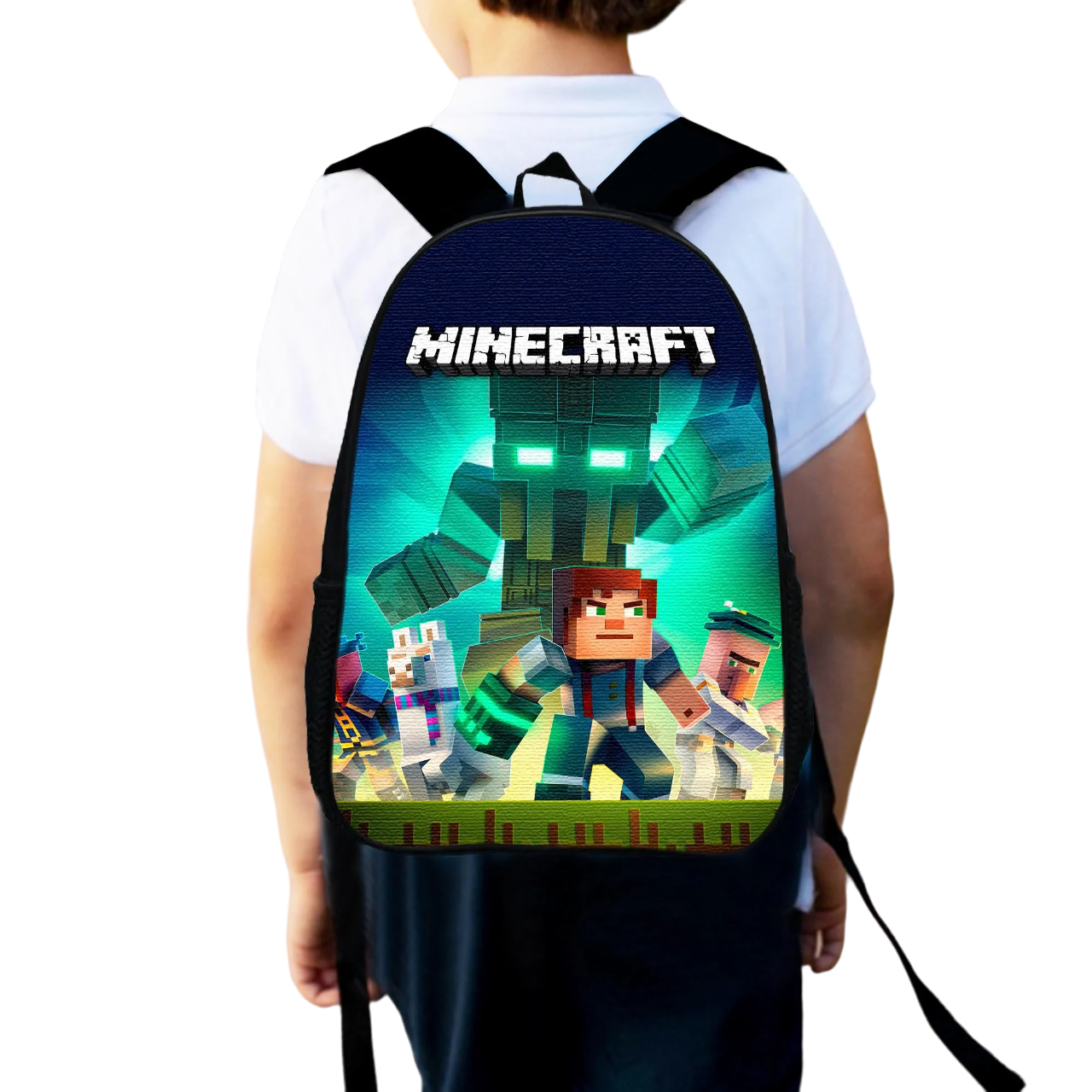 Школьный рюкзак детский для мальчика Minecraft городской 34х27 см (0014)